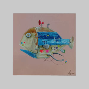 Fish from wood sculpture bule (2025)